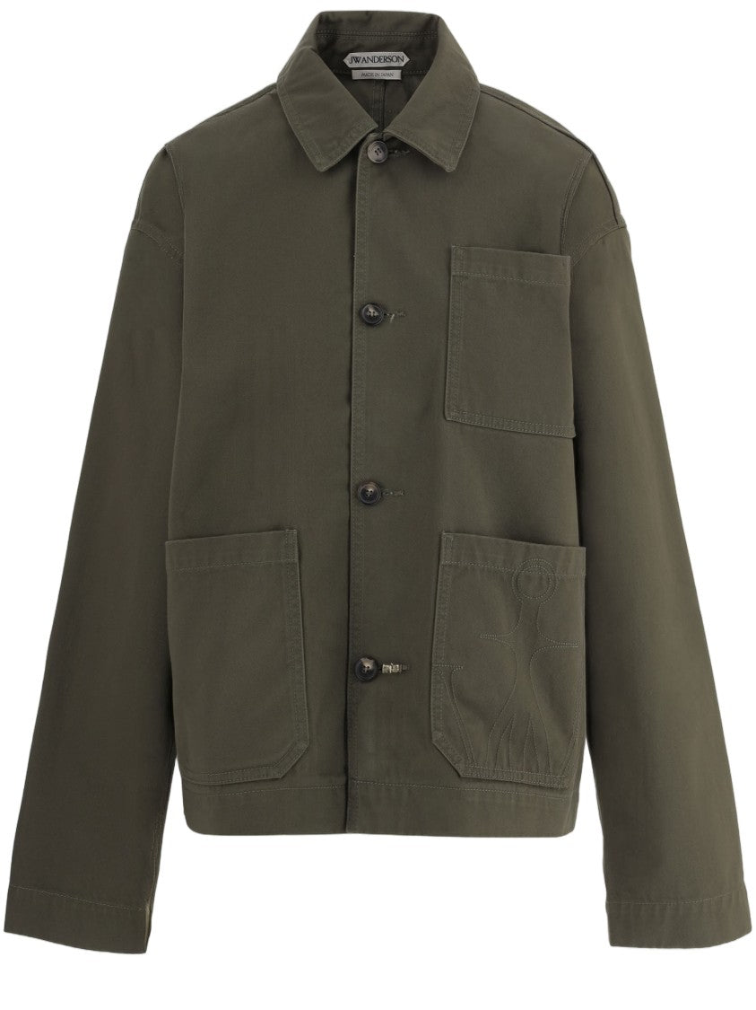 J. W. Anderson Army Green Cotton Jacket With Button Closure And Logo Detail