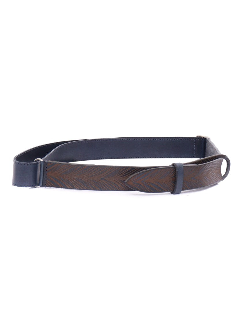 Claudio Orciani Brown Calf Leather Belt With Polished Finish