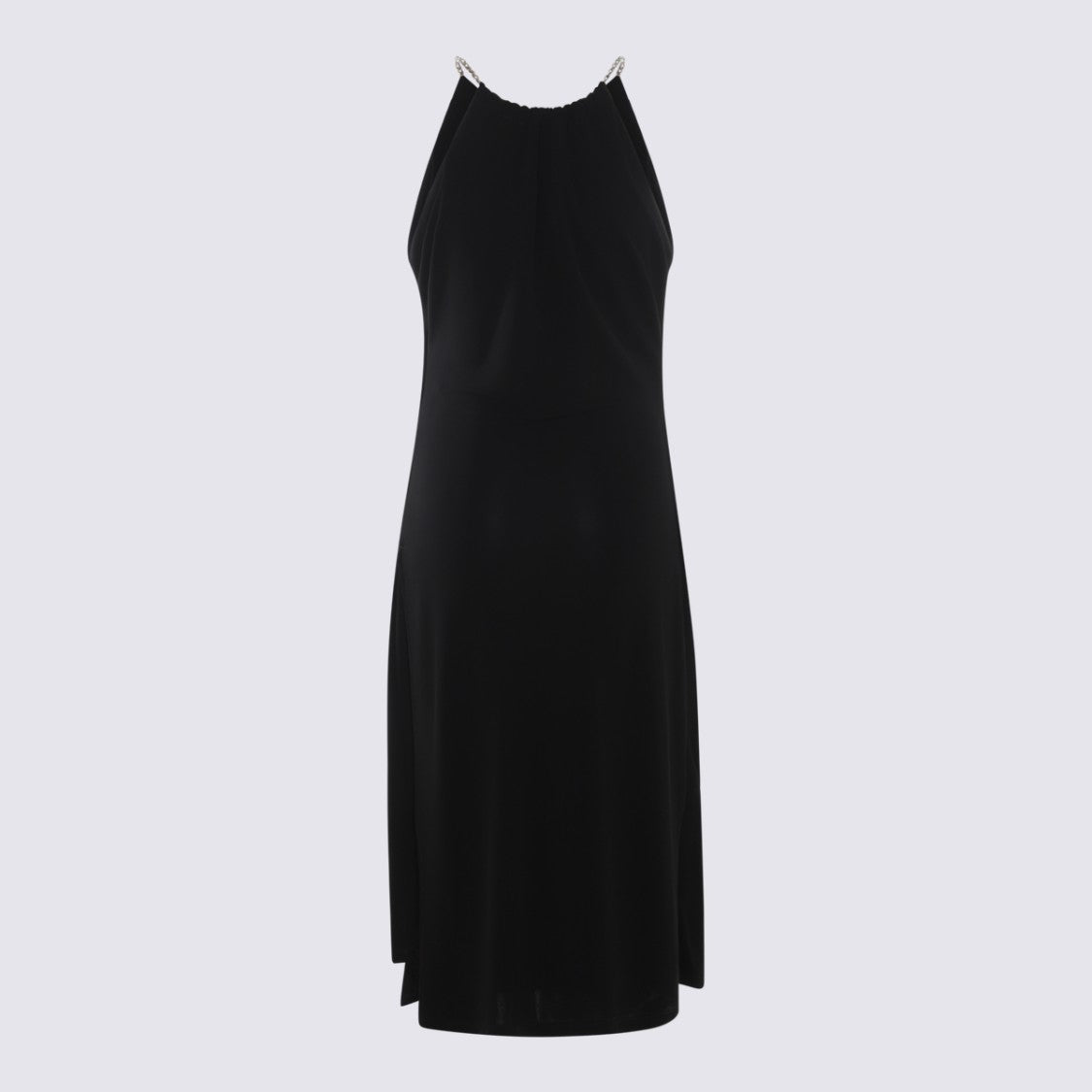 Givenchy Deep V-Neck Midi Dress With Chain Straps And Layered Detail