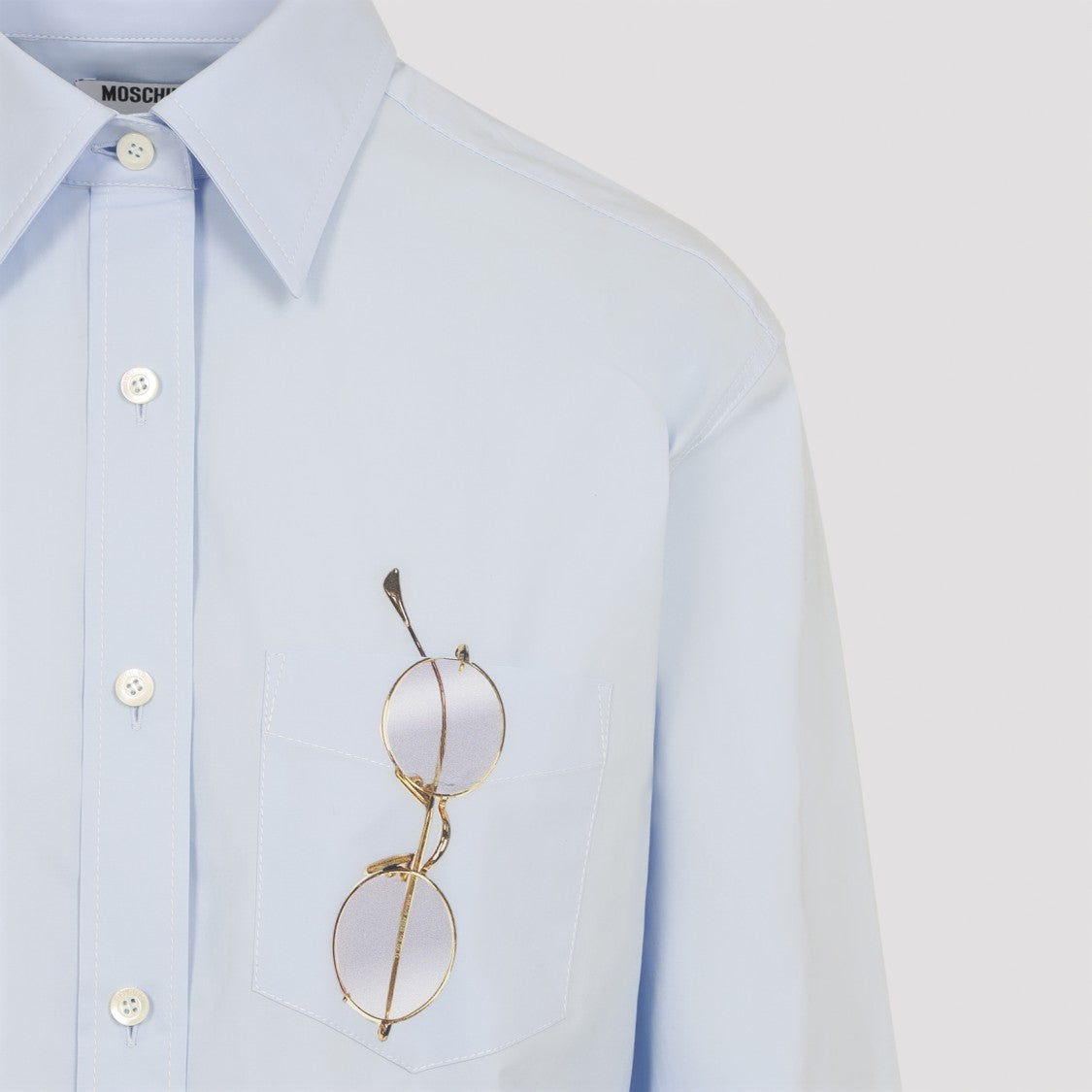 Moschino Classic Button-Down Shirt With Unique Glasses Pocket