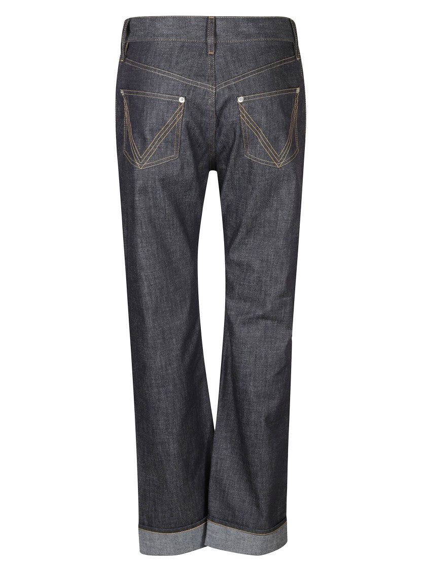 Bottega Veneta Straight-Leg Denim Trousers With Rolled Cuffs