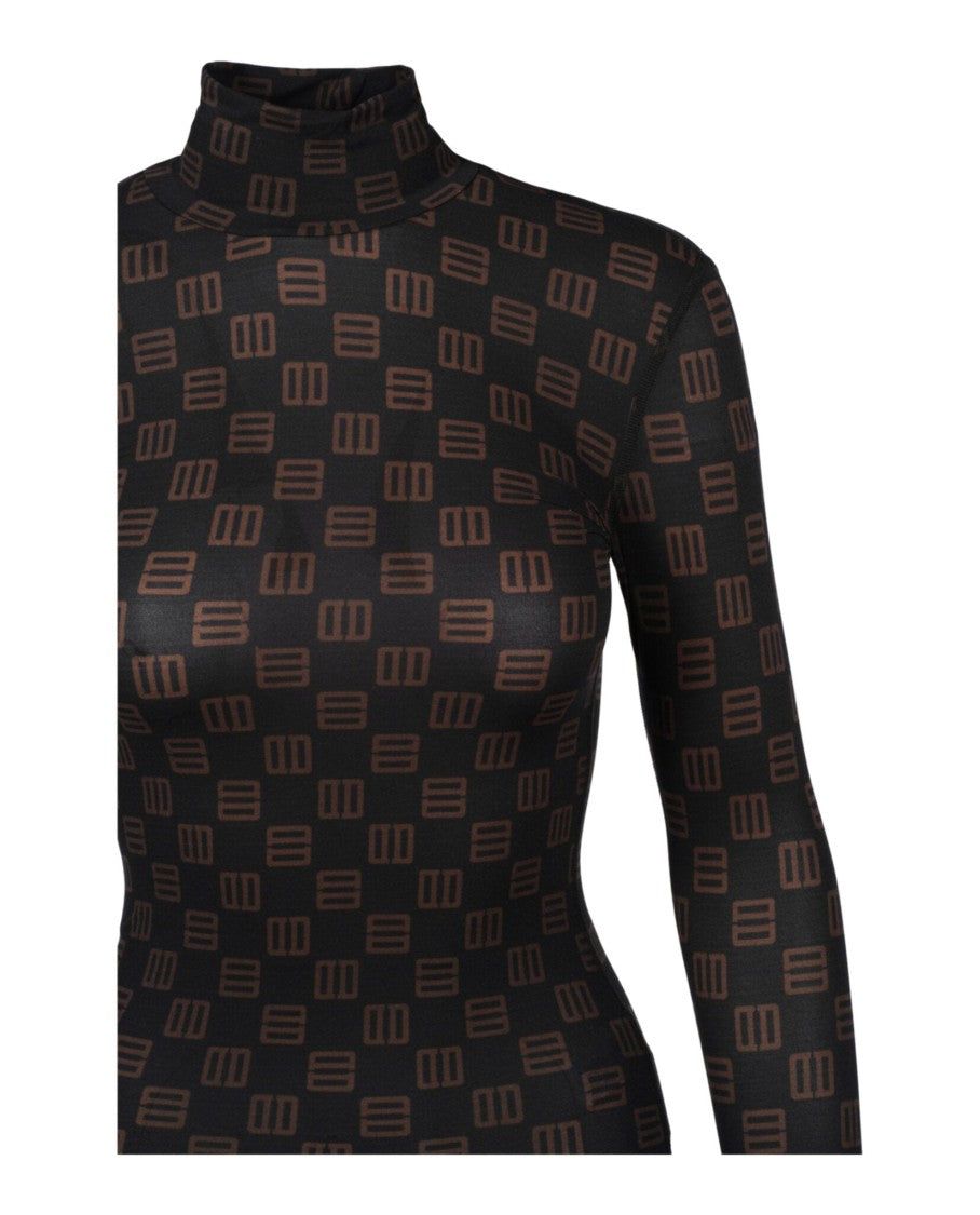Ambush Monogram Fitted Turtleneck Top