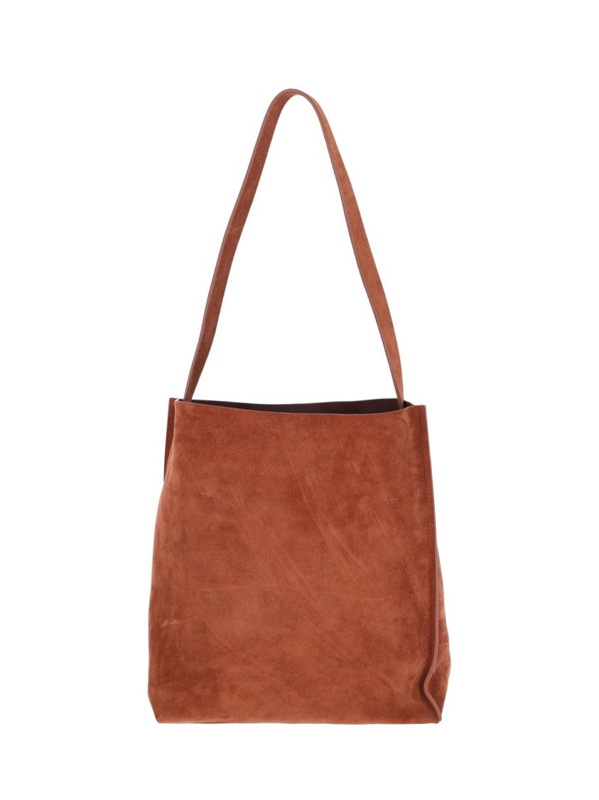 Marni Suede Tote Bag With Embroidered Logo