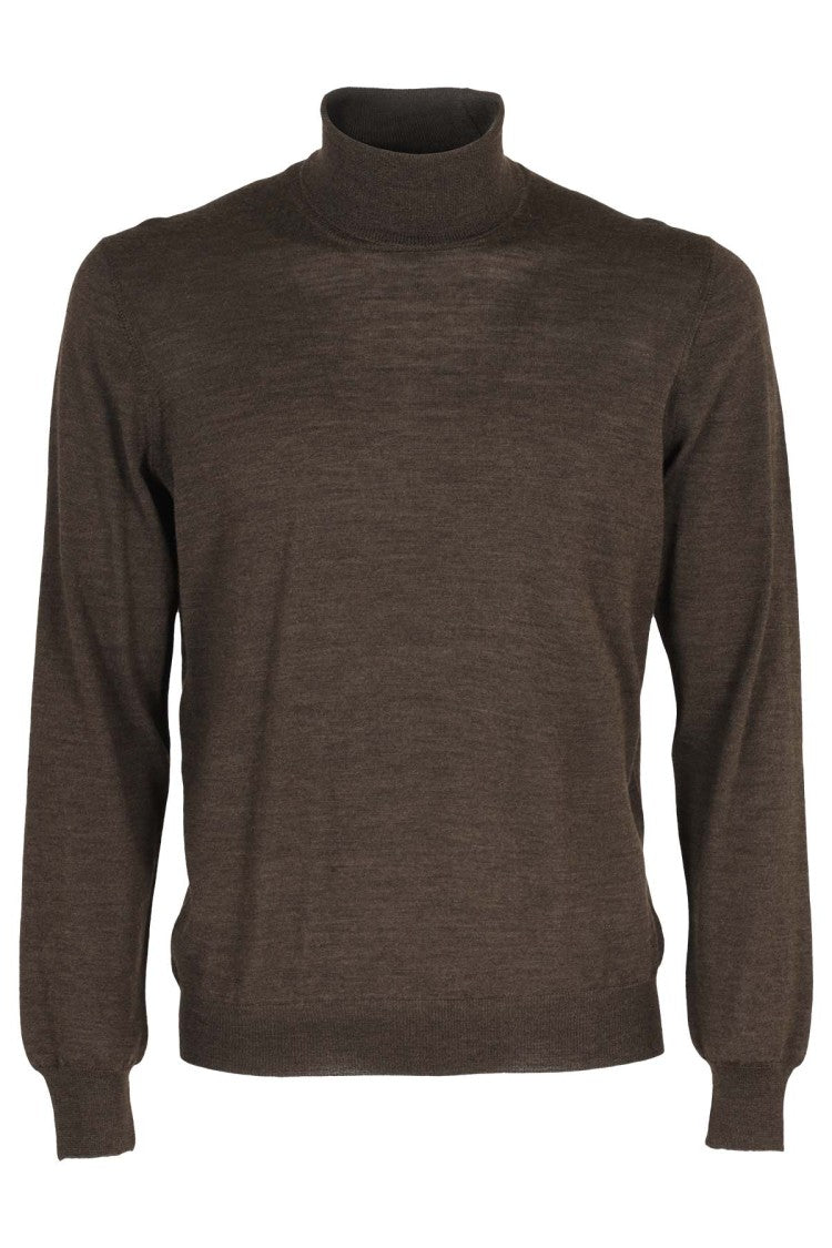 Tagliatore Brown Wool-Silk Sweater