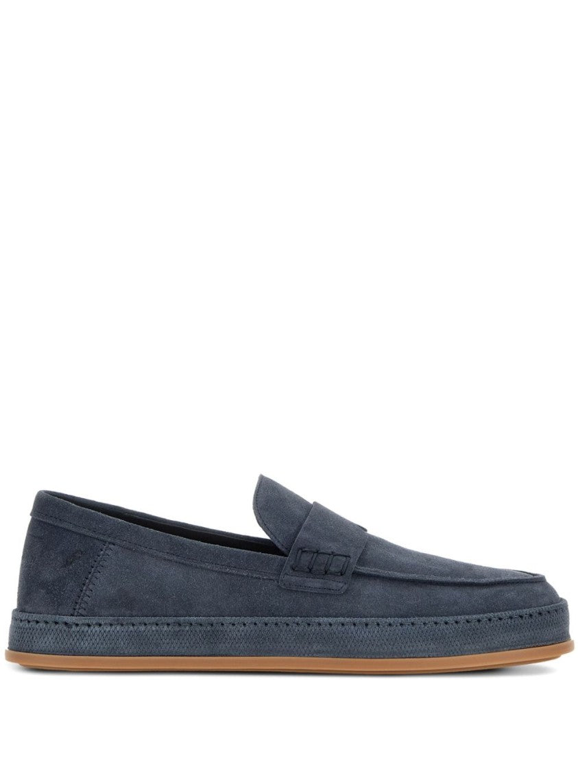 Hogan Navy Suede Flat Shoes