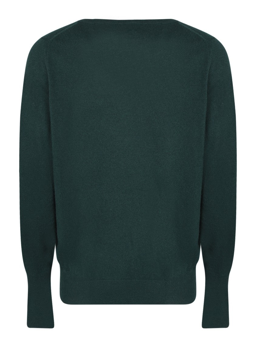 Ballantyne Green Cashmere Sweater With Diamond Pattern