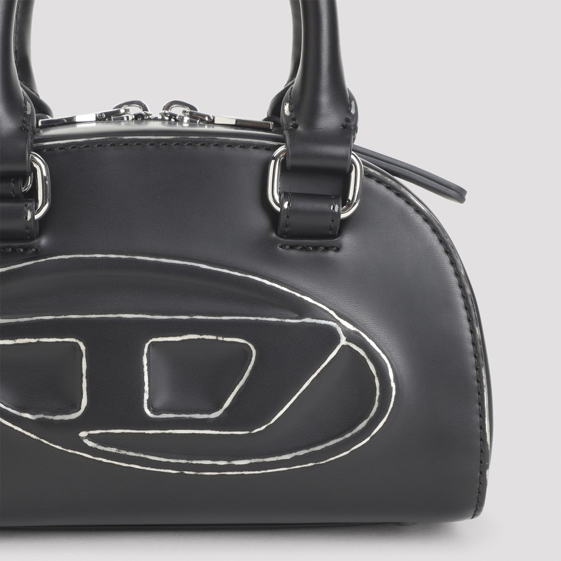 Diesel Black 1Dr Dome Crossbody Bag
