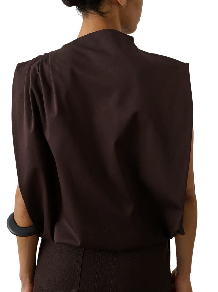 Soeur High Neck Sleeveless Top With Draped Fit
