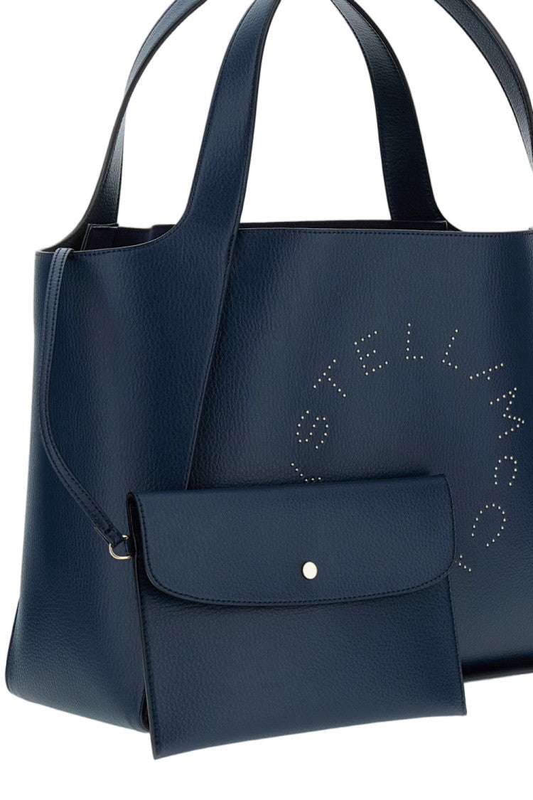 Stella Mccartney Blue Logo Tote Eco Vegan Leather Bag