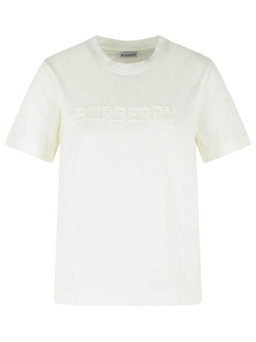 Burberry White Cotton T-Hsirt