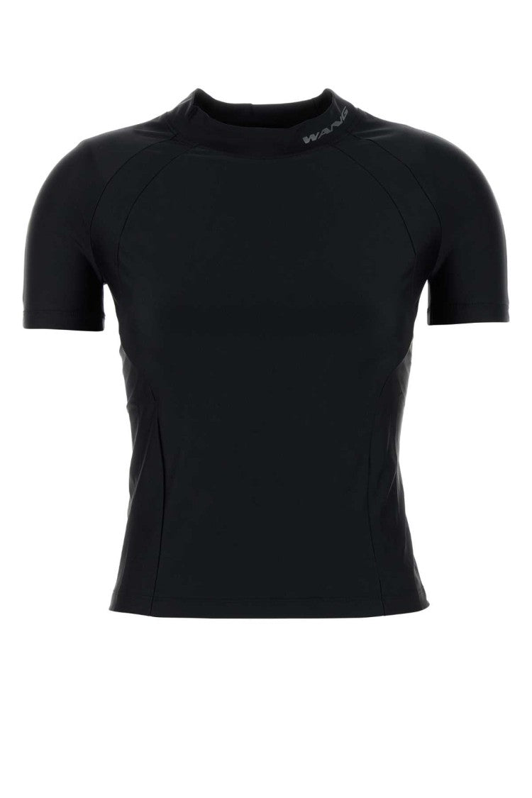 T By Alexander Wang Black Stretch Nylon T-Shirt
