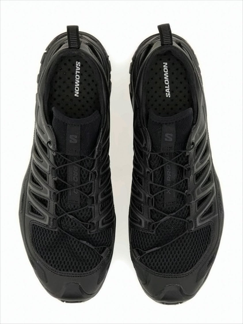 Salomon All-Black Athletic Sneakers With Quick-Pull Lacing System