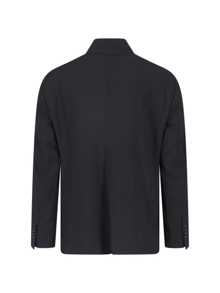 Giorgio Armani Black Virgin Wool Single-Breasted Blazer