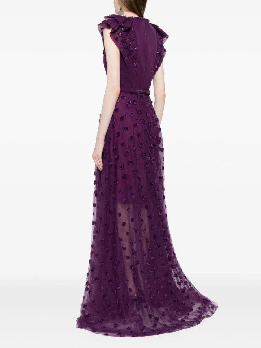 Saiid Kobeisy Beaded Tulle Dress With Polka Dots