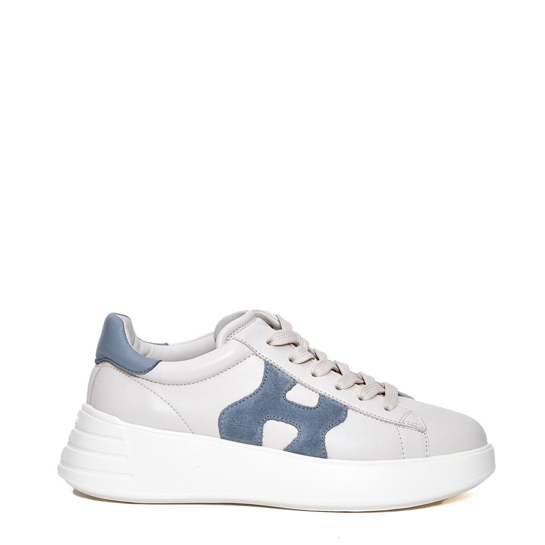 Hogan Rebel Leather White H Light Blue Sneakers
