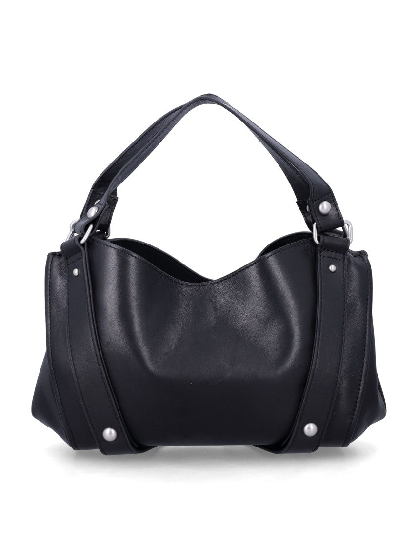 Diesel Sleek Black Handbag With Dual Top Handles And Adjustable Strap