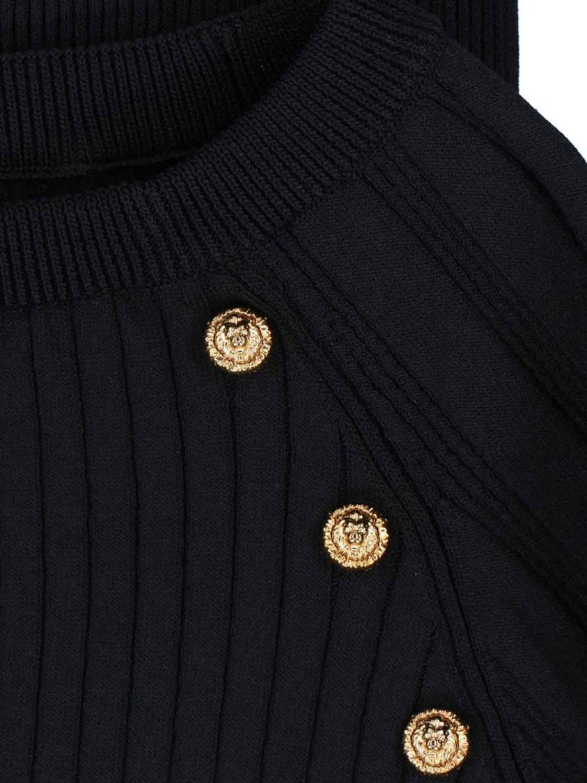 Balmain Buttoned Sweater – Black