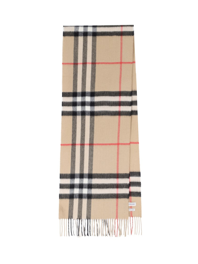 Burberry Beige Check Cashmere Scarf