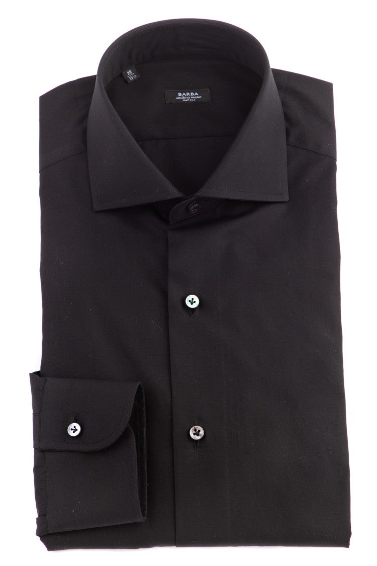 Barba Stretch Poplin Shirt Black Label