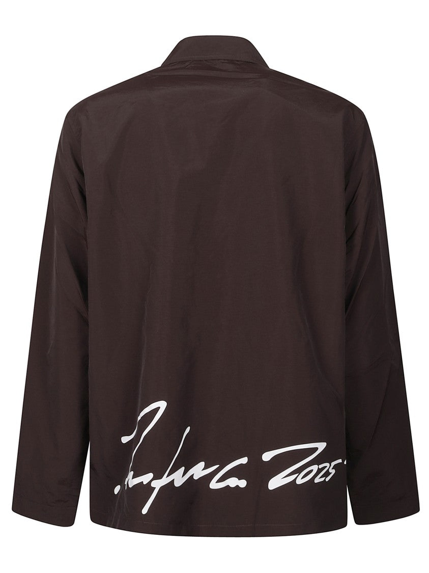 Kenzo Shirt Jacket With Floral Embroidery And Signature Detail