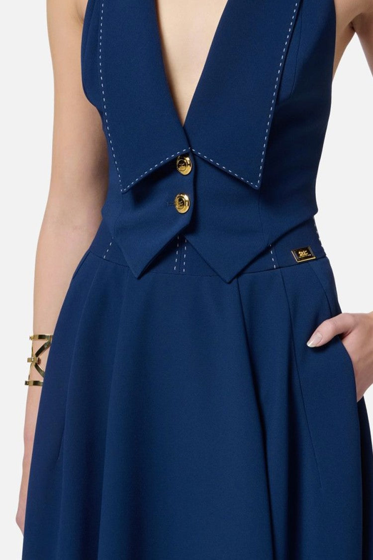 Elisabetta Franchi Flowing Blue Midi Skirt