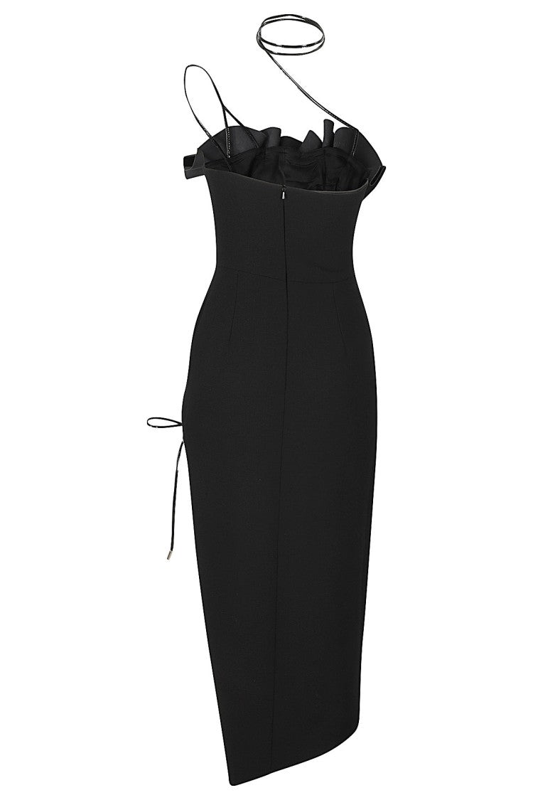 David Koma Asymmetrical Open-Leg Midi Dress