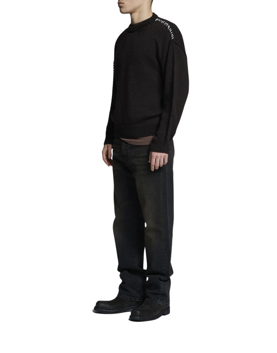 Paura Hotaka Wool-Blend Crewneck Sweater