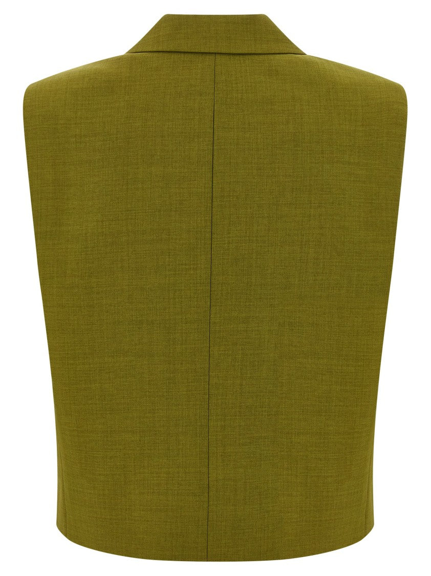 Theory Double-Breasted City Twill Vest With Peak Lapels