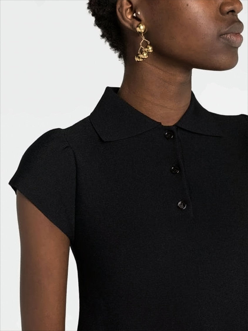 Loewe Flared Mini Dress With Classic Polo Collar