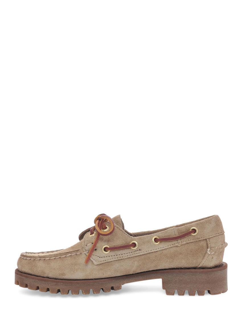 Sebago Classic Moccasin Flats With Lace Detail
