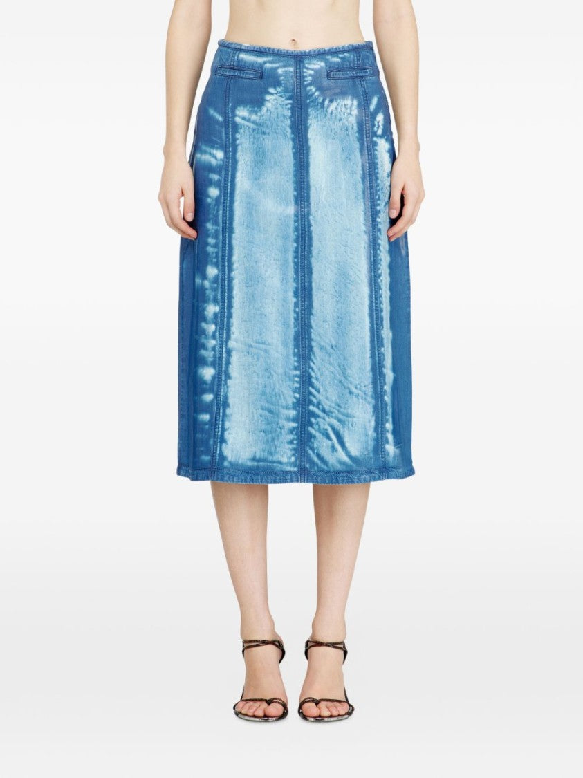 Diesel Tie-Dye Effect Knee-Length Silk And Nylon Skirt
