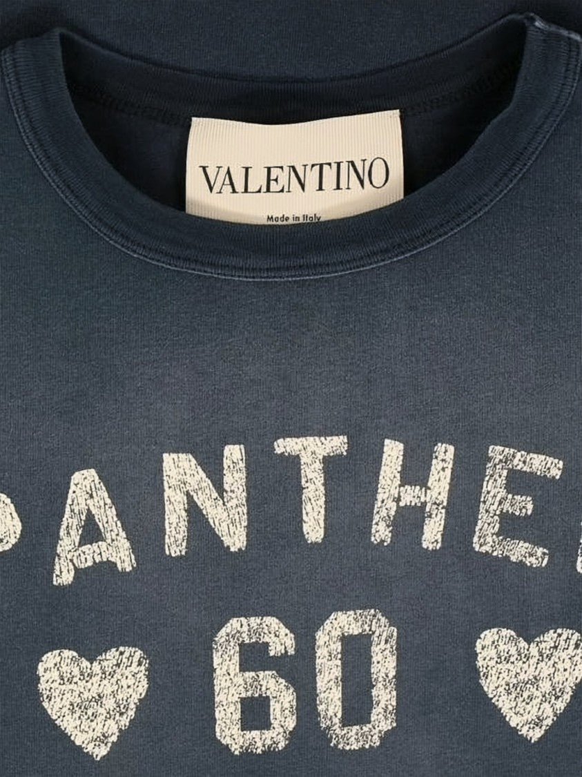 Valentino Garavani Short-Sleeved Crew Neck T-Shirt With Distressed Graphics