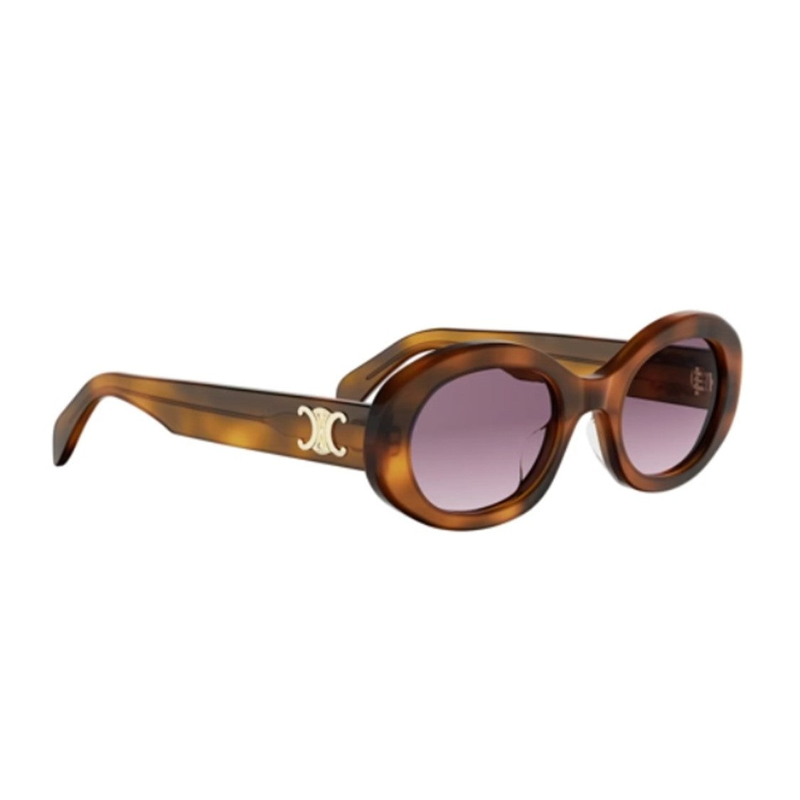 Celine Havana Triomphe Acetate Oval Sunglasses