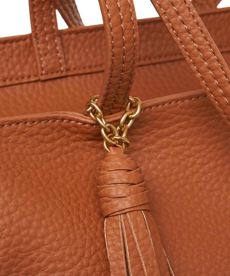 Liu Jo Textured Brown Shopper Bag With Logo