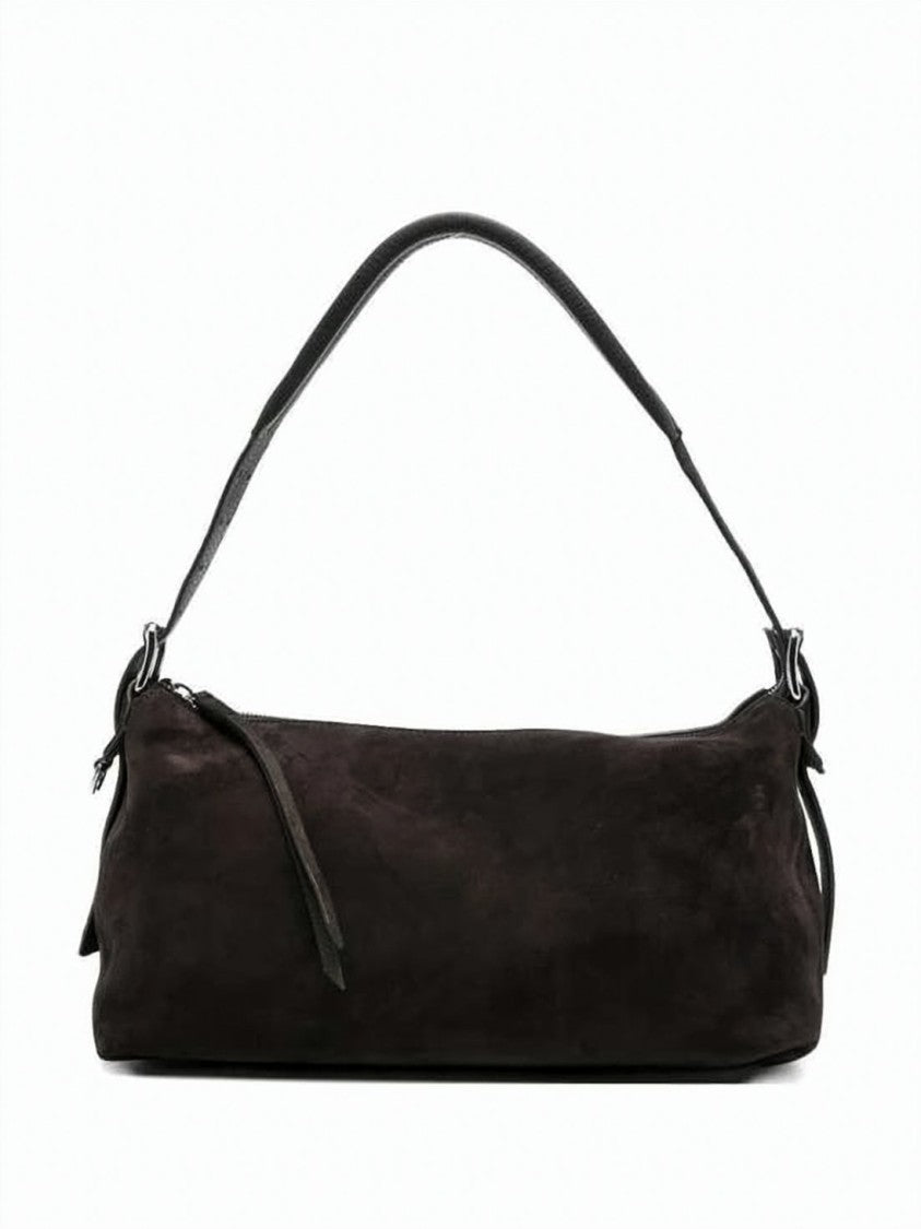 Lemaire Elongated Rectangular Brown Suede Shoulder Bag