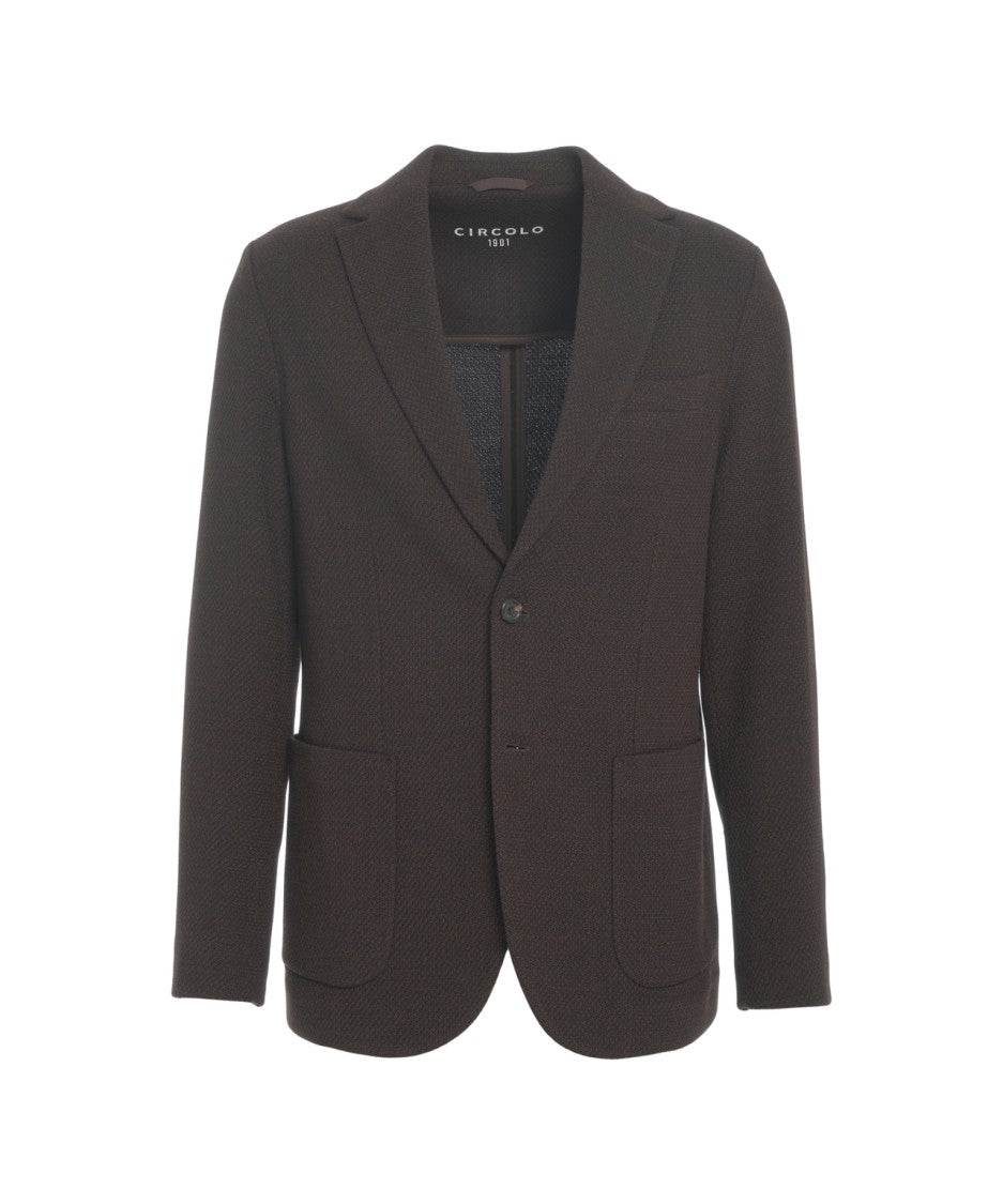 Circolo 1901 Single-Breasted Blazer With High-Quality Knit Texture