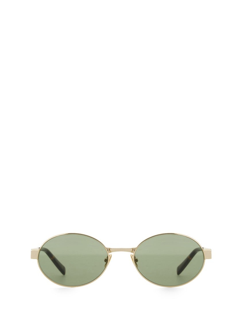 Saint Laurent Oval-Shaped Sunglasses With Gold-Toned Metal Frames