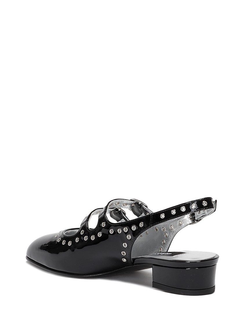Carel Paris Shiny Leather Slingback With Studs