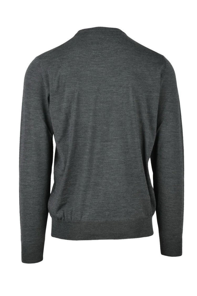 Filippo De Laurentiis Grey Merino Wool Men's Crewneck Sweater