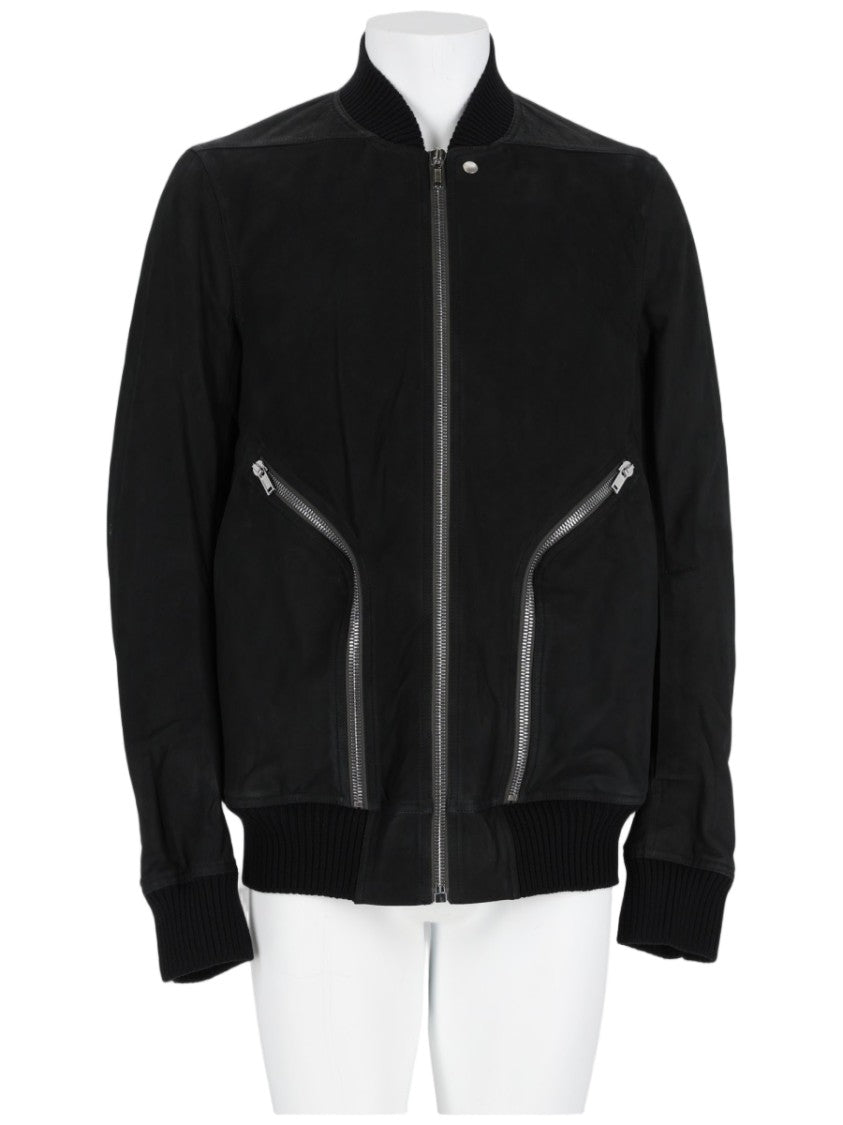 Rick Owens Heizer Flight Lamb Leather Bomber Jacket