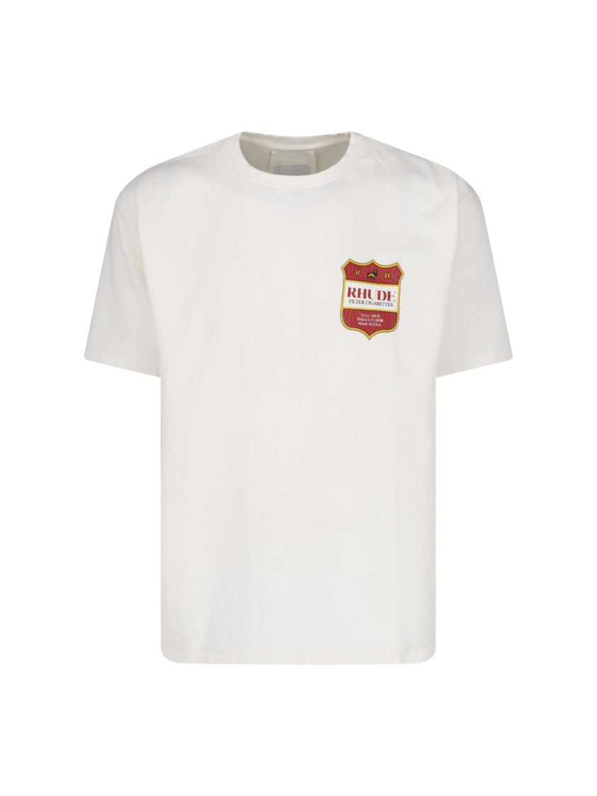 Rhude White Crest Graphic Cotton T-Shirt