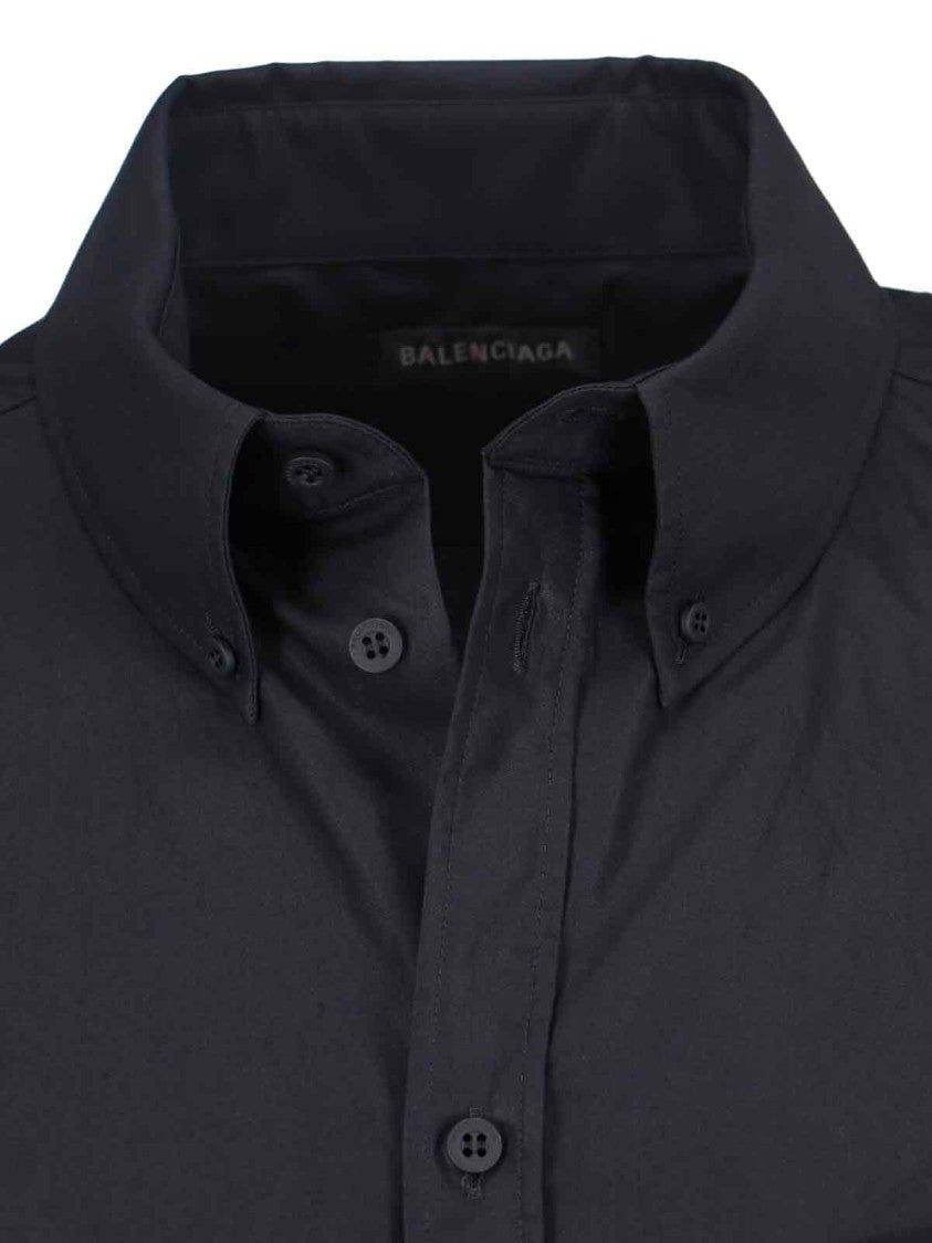 Balenciaga Oversized Black Cotton Short Sleeves Shirt