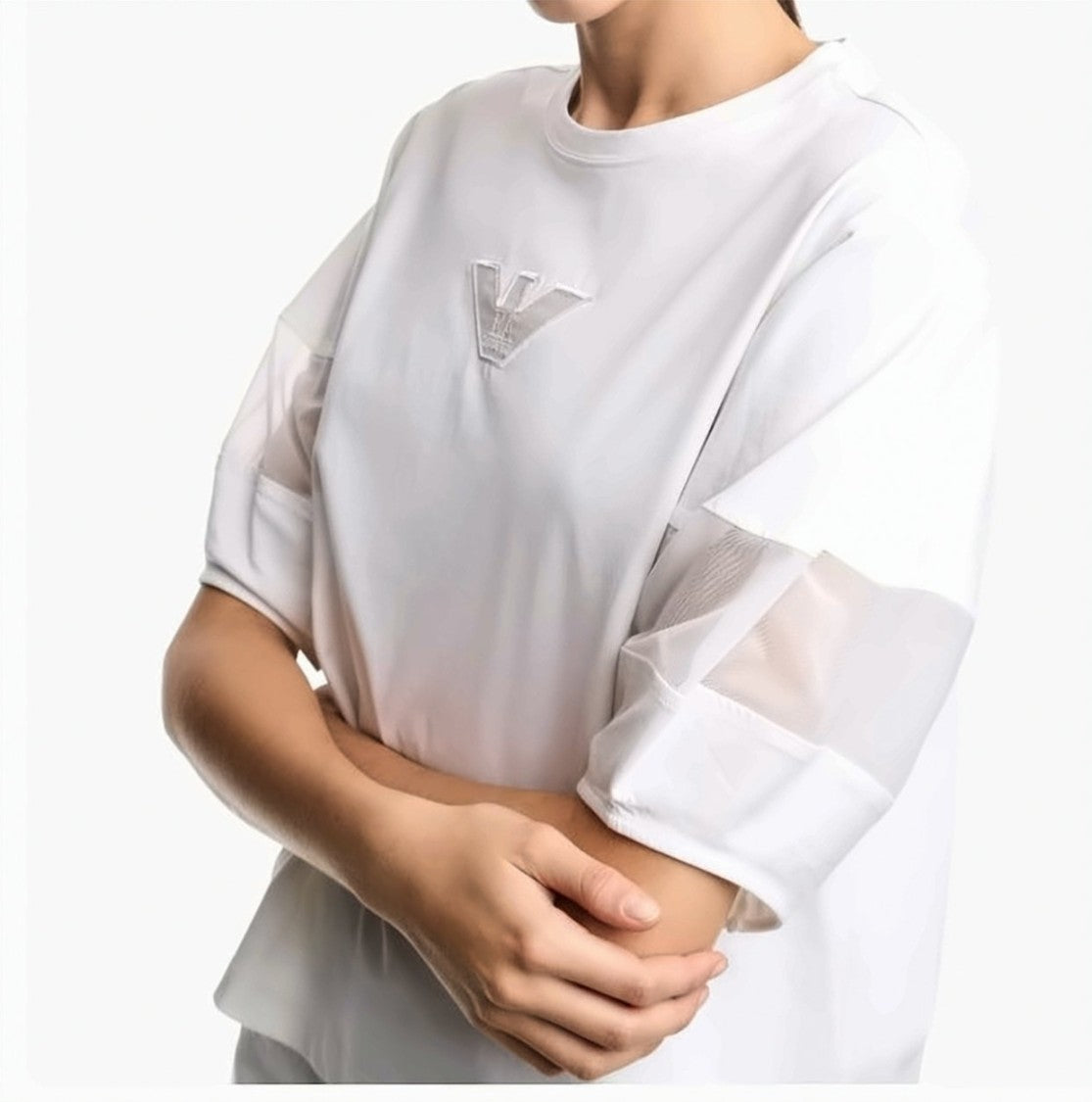 Emporio Armani Supima Cotton Mesh Insert Jersey T-Shirt