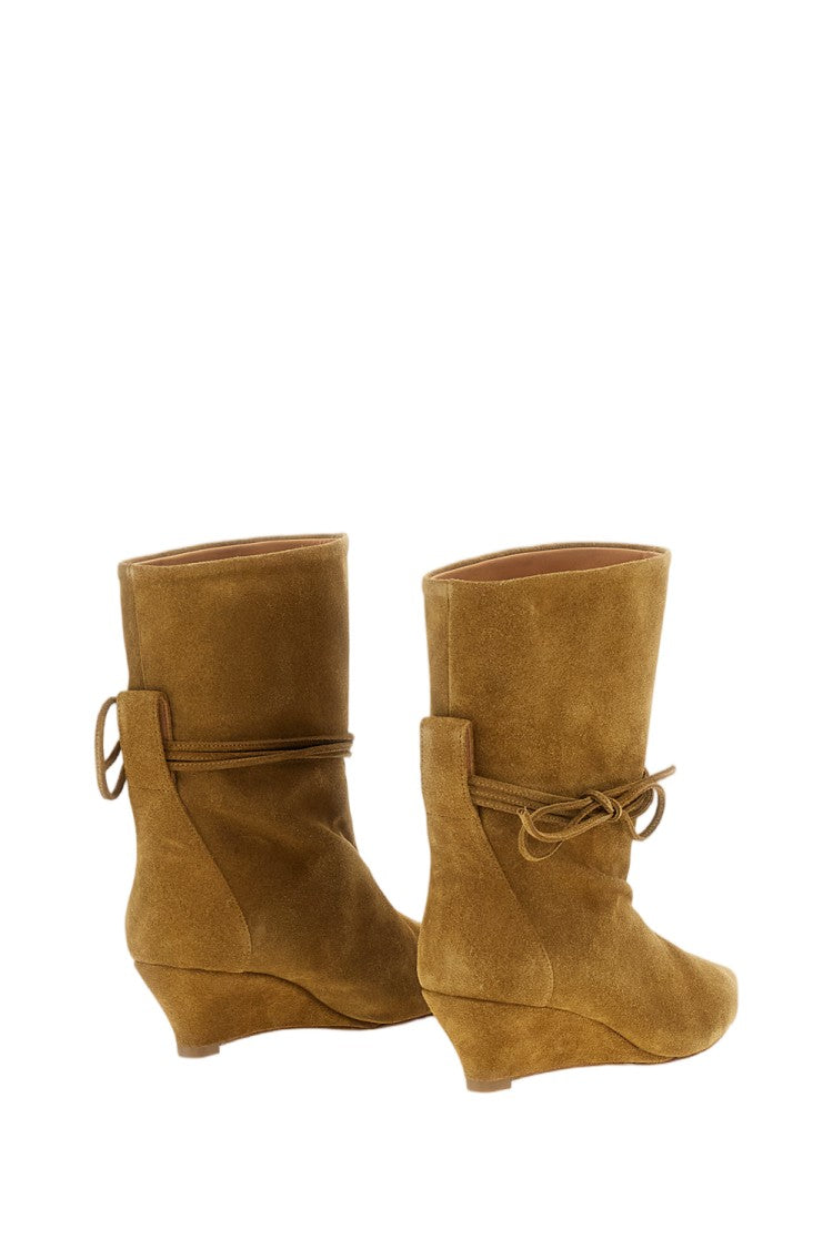 Odissi Olive Green Suede Gemma Ankle Boots