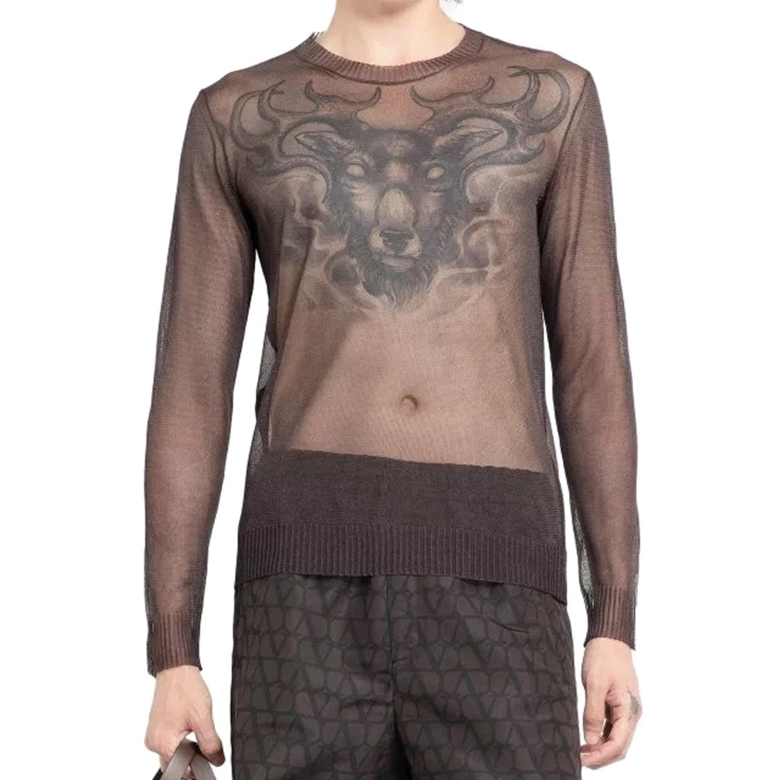 Valentino Semi-Transparent Valentino Sweater With Ribbed Trims