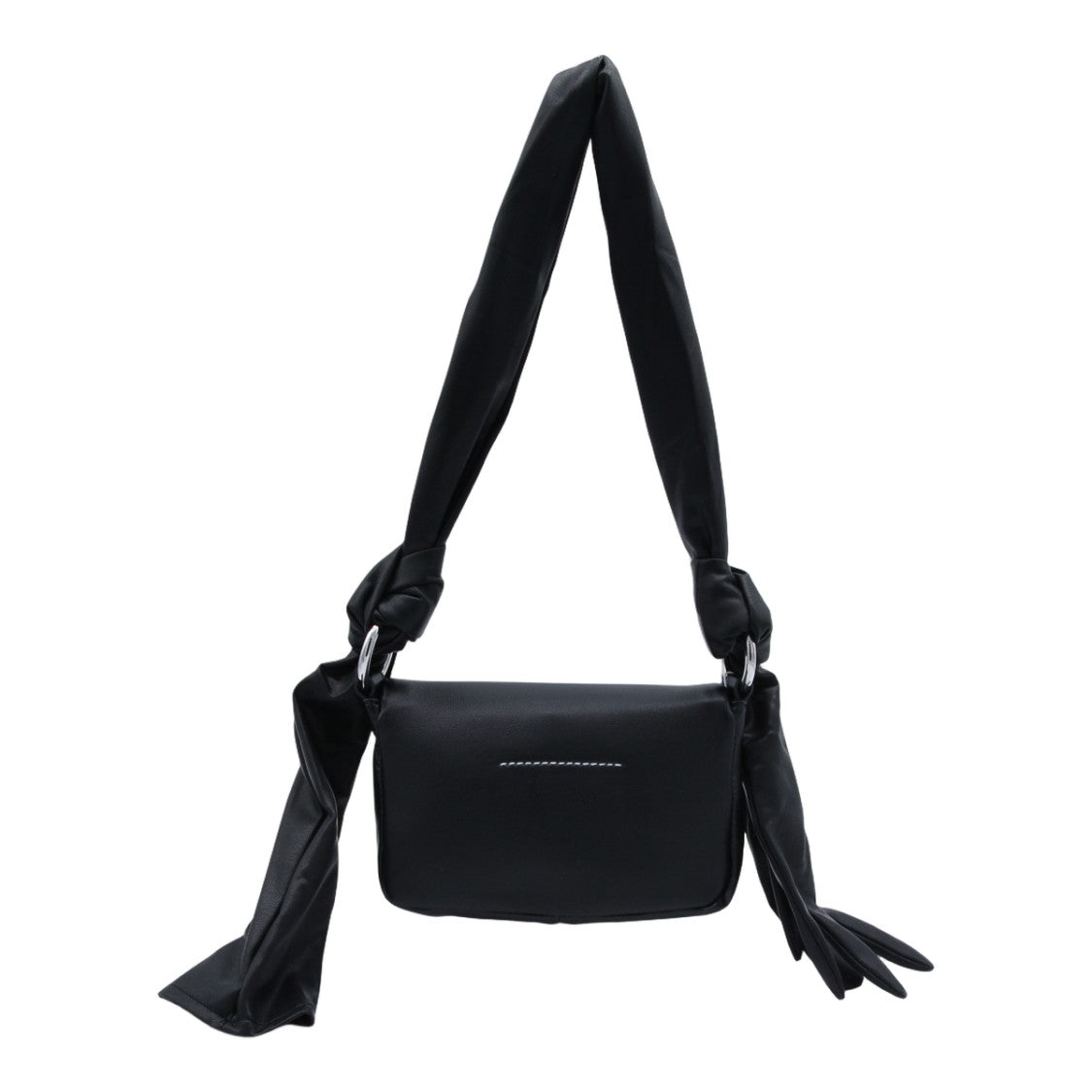 Mm6 By Maison Margiela Structured Black Shoulder Bag With Clean Lines And Minimalist Design