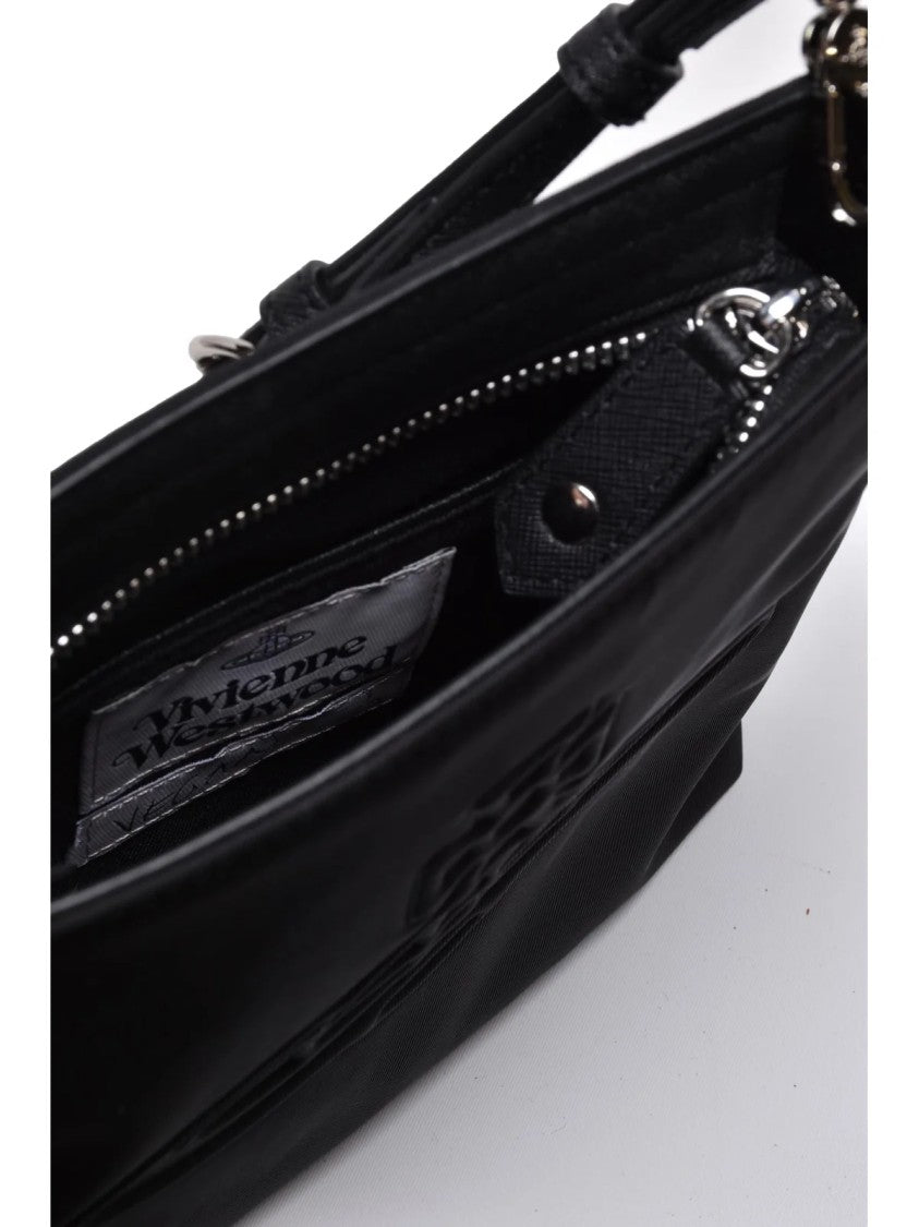 Vivienne Westwood Compact Square Crossbody Bag With Embossed Logo And Zip Closure
