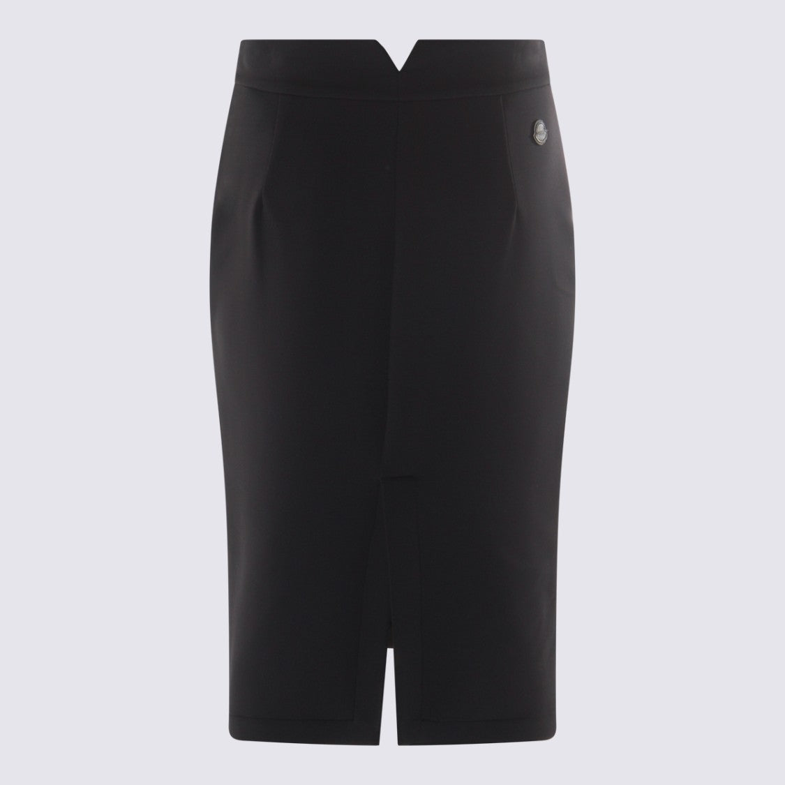 Moncler Genius X Edward Enninful High-Waisted Black Midi Skirt With V-Notch Back And Back Slit