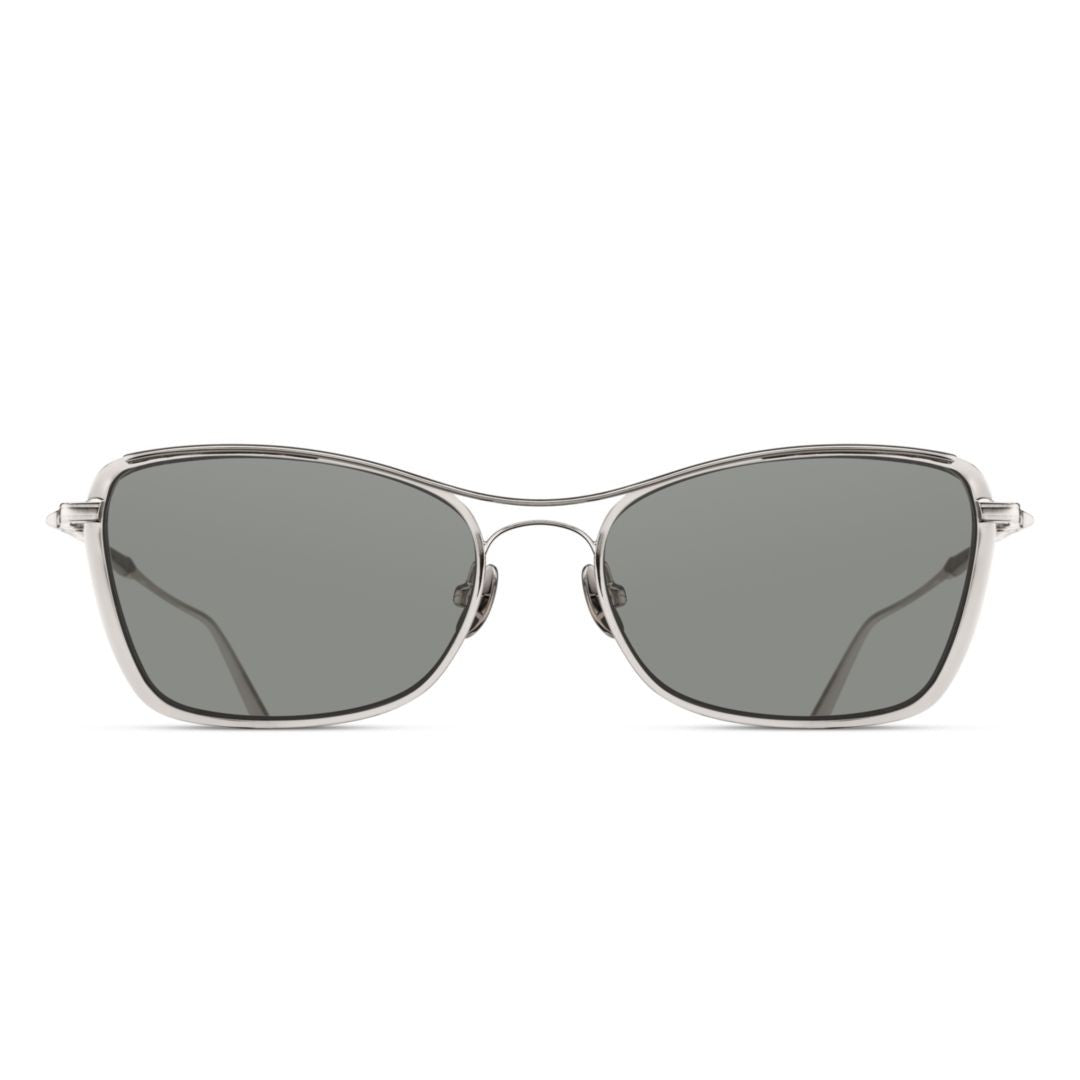 Matsuda M3147.Sg Rectangular Metal Sunglasses With Curved Arms