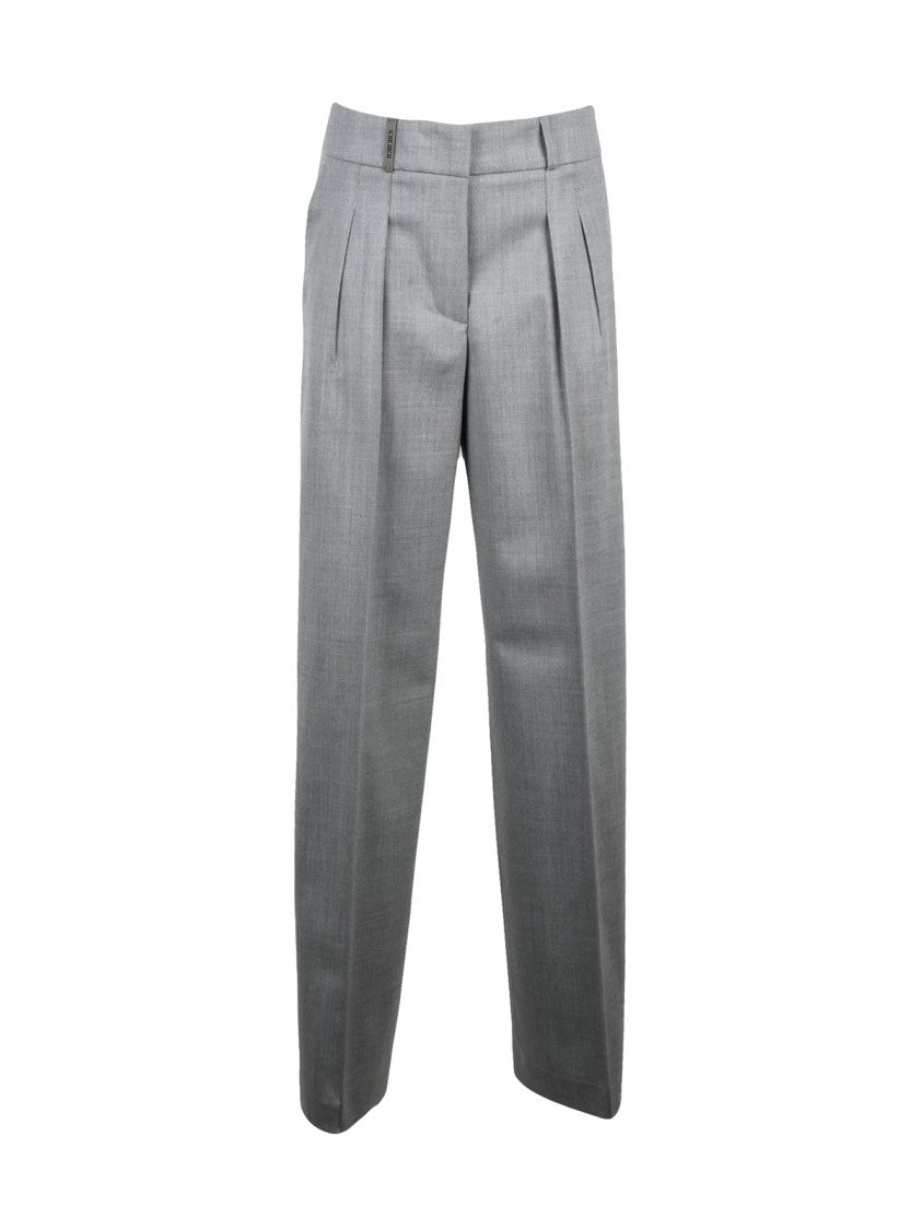 Peserico Wide Leg Trousers With Tailored Fit And Pleat Detail